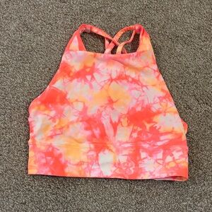 lululemon athletica Orange and Pink Tie-Dye Tank Top